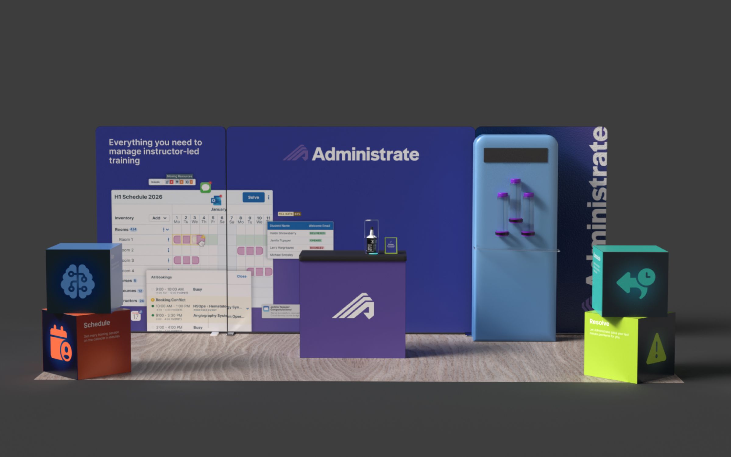 New identity in a trade show design.