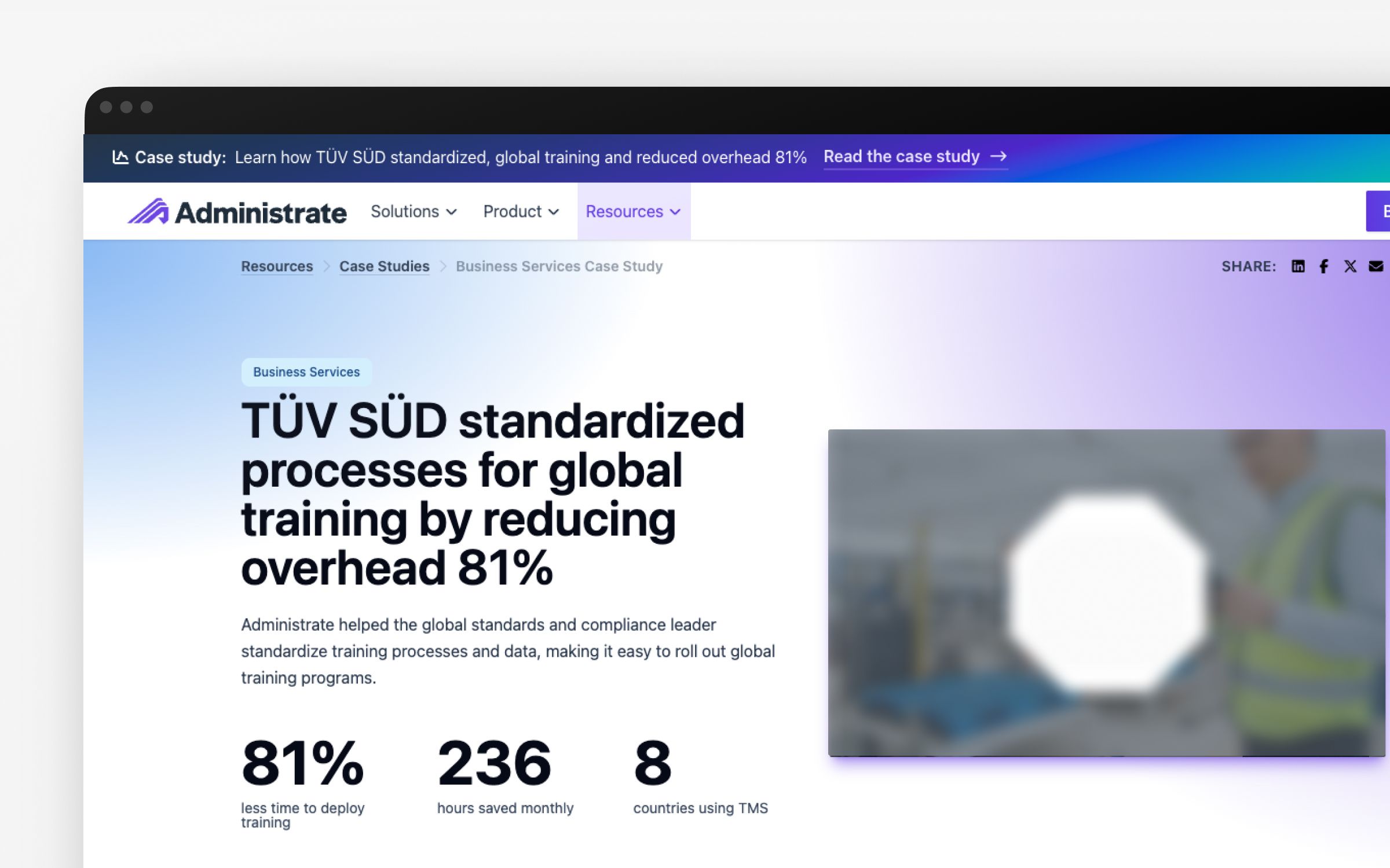 Screenshot of a case study on the marketing website.