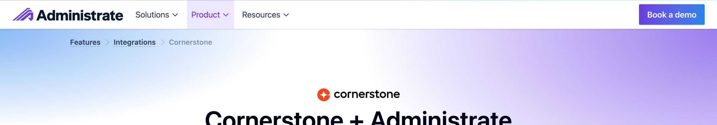 Screenshot of breadcrumb navigation on the website.