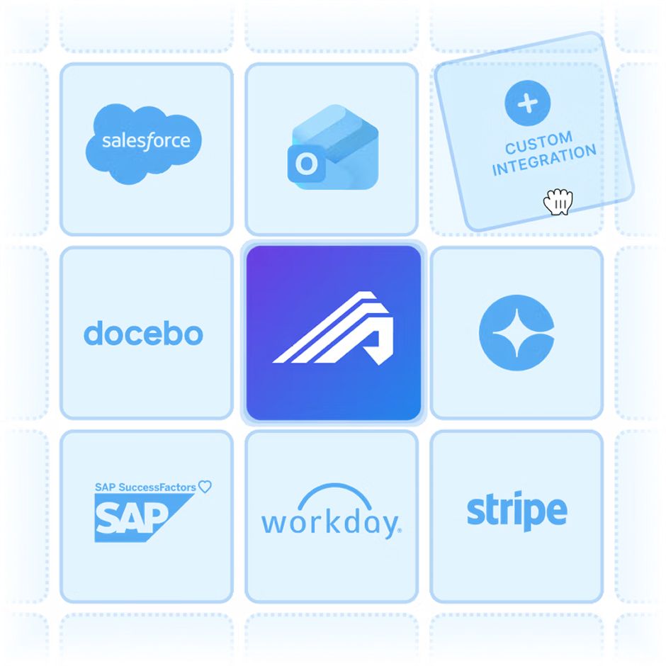 Reporting and analytics feature card with revenue and fill rate data.