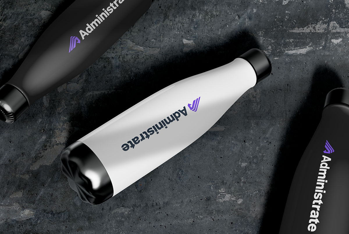 Logo applied to water bottles for employees.