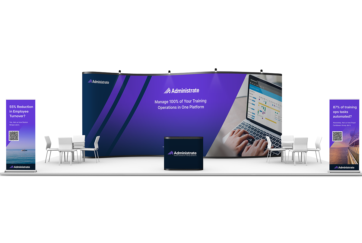 New identity in a proposed tradeshow design.