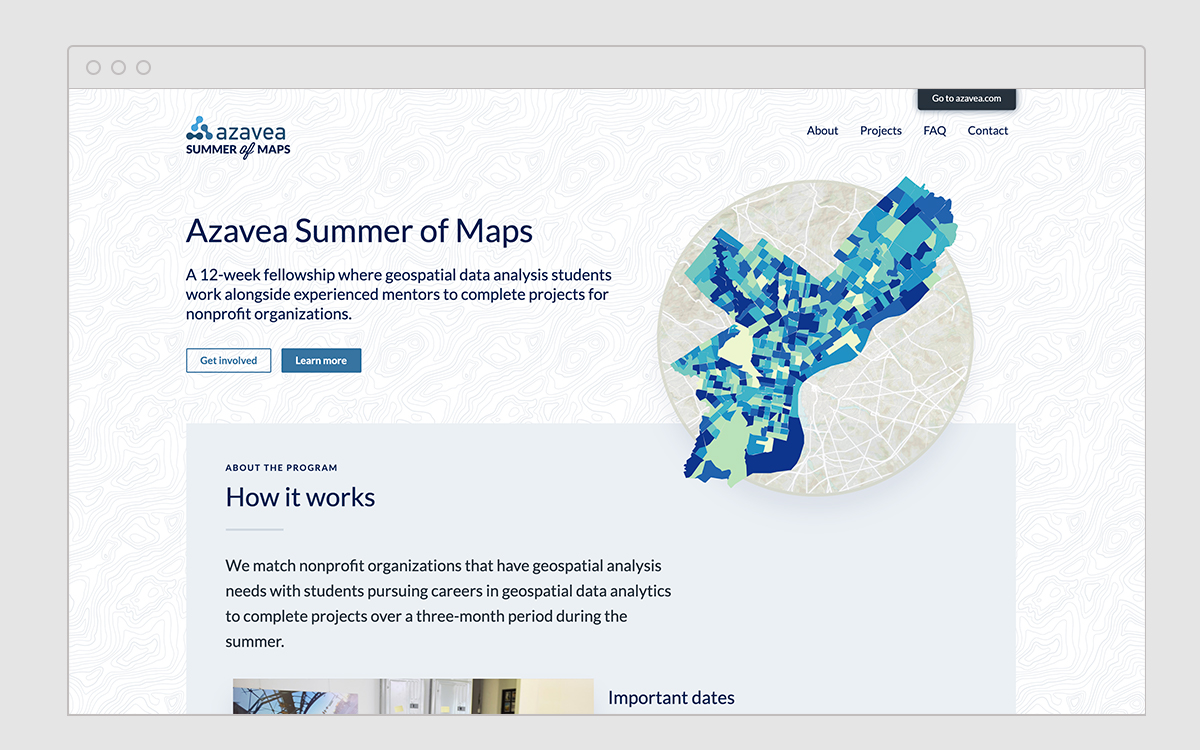 Screenshot of the new renamed Azavea Careers website in desktop view.